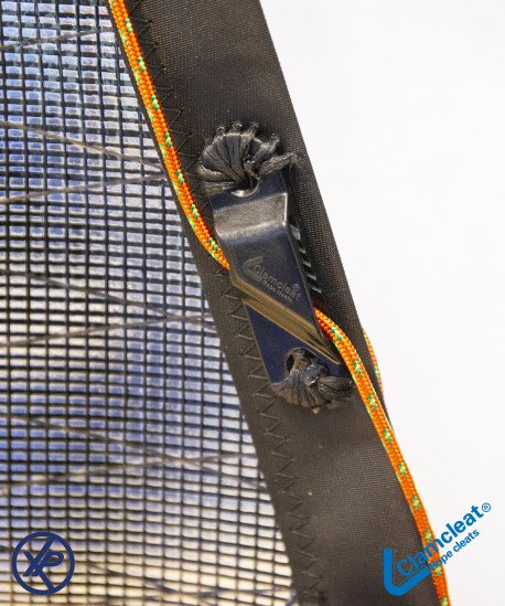 Coinceur racing nerf de voile (bâbord) aluminium anodisé dur noir - Cordage Ø2-6mm