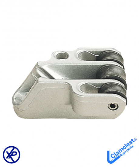 Coinceur aluminium avec 3 réas - palan d'etarquage - Cordage Ø3-6mm