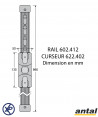 CURSEUR  DE DRISSE RAIL T 32x6