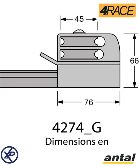 EMBOUT AVANT DOUBLE POUR RAIL GENOIS - Série 4 race