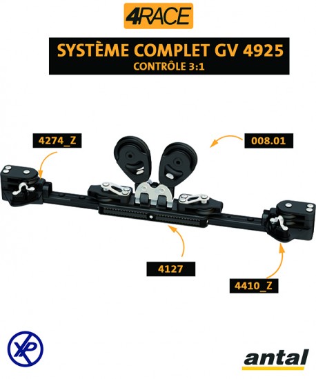ENSEMBLE GV 4RACE CONTRÔLE 3:1 - T260 - AVEC 2 POULIES