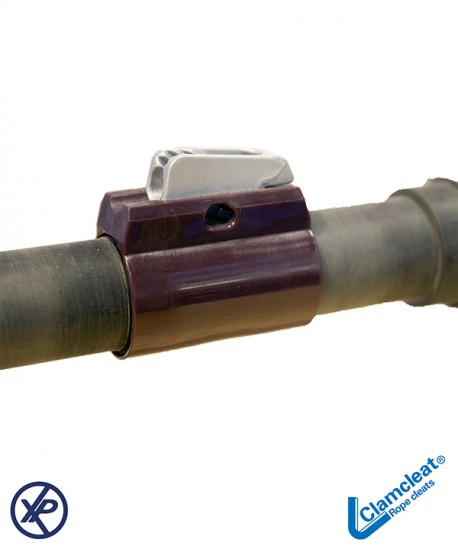 Coinceur aluminium vertical sur manchon de fixation aubergine Ø34-36mm-Pour tube planche à voile - Cordage Ø3-5mm