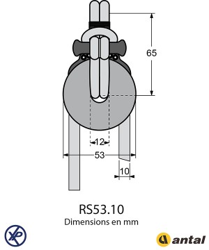 RR53.10-Poulie axe textile