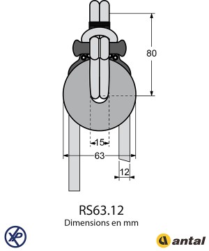 RR63.12-Poulie axe textile