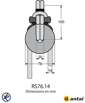 RS76.14-Poulie axe textile