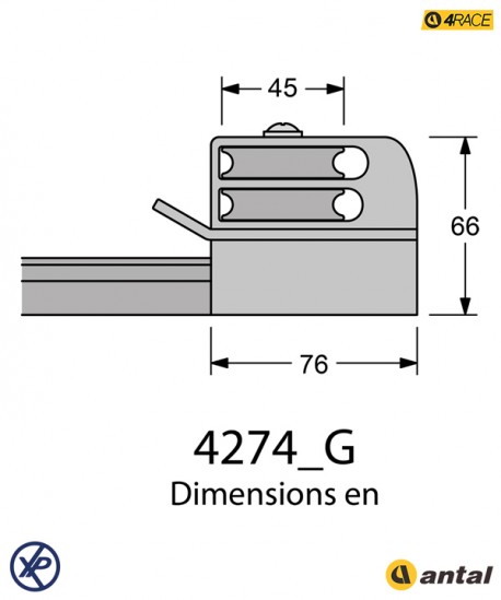 EMBOUT AVANT DOUBLE POUR RAIL GENOIS - Série 4 race