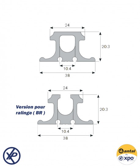 HS24 - RAIL DE MÂT CARBONE 3M