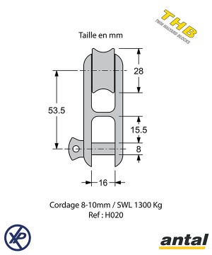 H020- Poulie de drisse