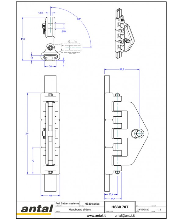 HS30.70T-Chariot triple têtière
