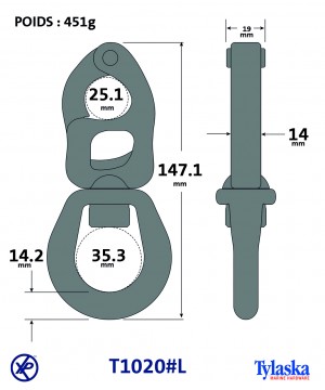 TY1020#L-Mousqueton à gachette