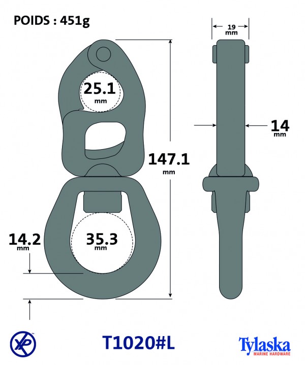 TY1020#L-Mousqueton à gachette