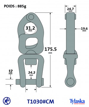 TY1030#CM-Mousqueton à gachette