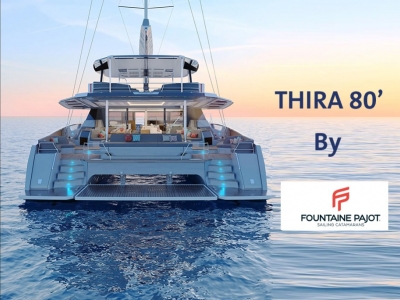 Présentation accastillage ANTAL sur le THIRA 80 du chantier FOUNTAINE PAJOT